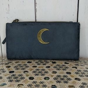 BOHO Suede Wallet With Moon Crest